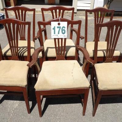 Turn of the century mahogany dining chairs.