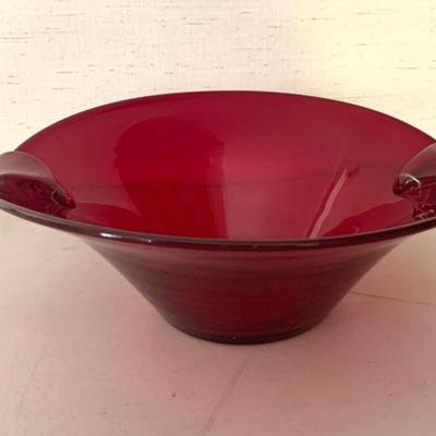 Blown ruby MCM bowl
