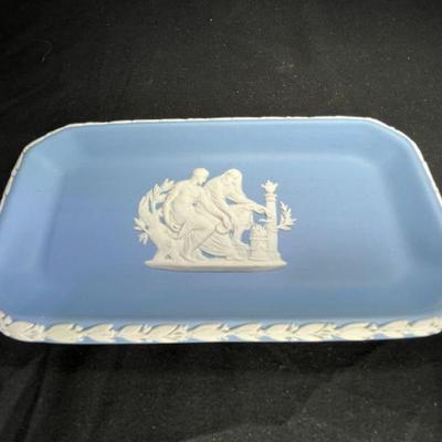 Jasperware Blue Rectangular Pin Tray