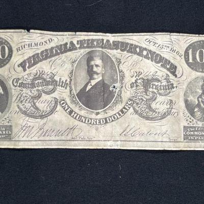 Two $100 Richmond Confederate States America Bills