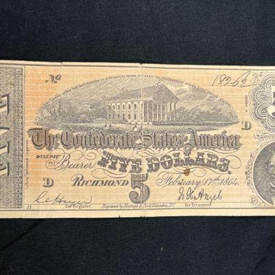 $1, $5, & $50 Richmond Confederate Bills