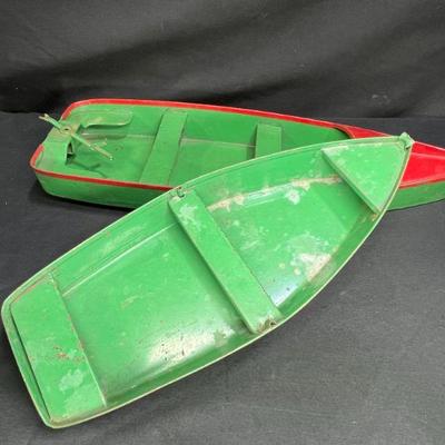 2 VTG MARX Pressed Steel Row Boats