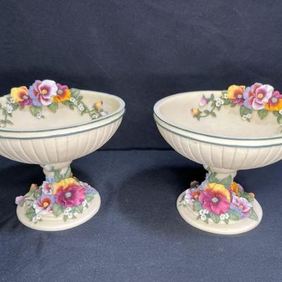 2 Artisan Flair Hand Painted Candy Dishes