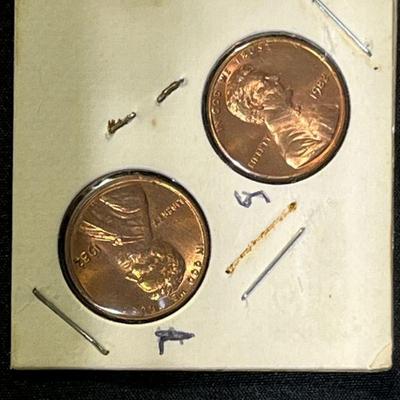 Six 1982 Copper Pennies Large & Small Date