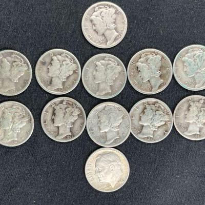 12 Pre 1964 Dimes