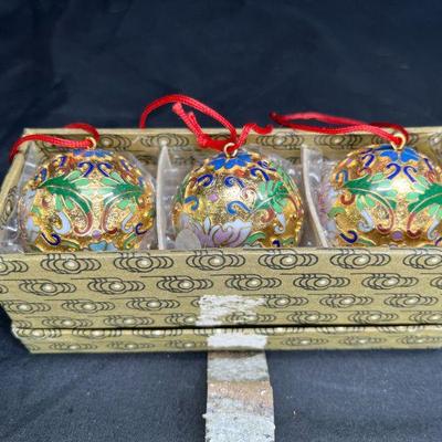 #5406 Lillian Vernon Cloisonne Ball Ornaments