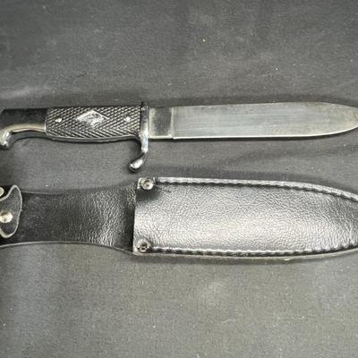 WWII Clone of a Nazi Bowie Knife w/ leather sheath