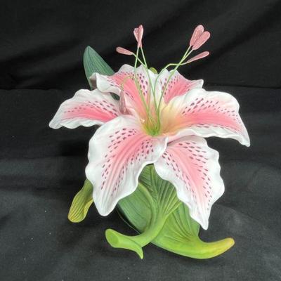Andrea by Sadek Pink Lilly Porcelain Flower