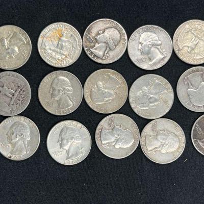 15 Pre-1964 Washington Quarters