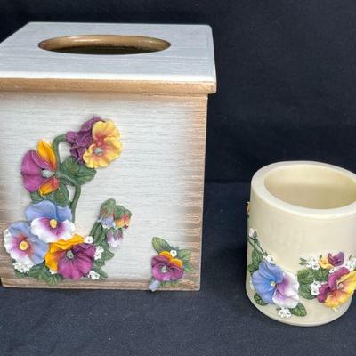 Artisan Flair Tissue Box & Cylinder Candle Holder