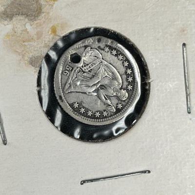 1886 Seated Liberty Half Dime with hole