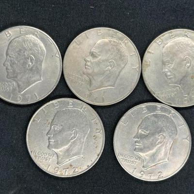 5 Eisenhower Dollars