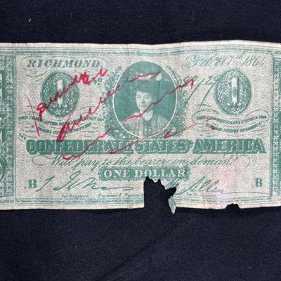 $1, $5, & $50 Richmond Confederate Bills