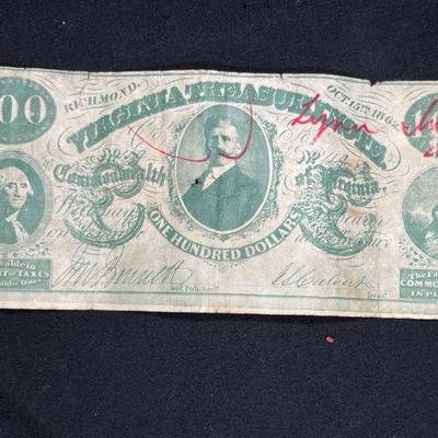 Two $100 Richmond Confederate States America Bills