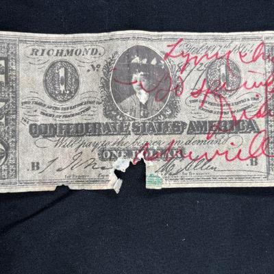 $1, $5, & $50 Richmond Confederate Bills