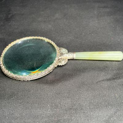 Antique Chinese Jade Handle Magnifying Glass
