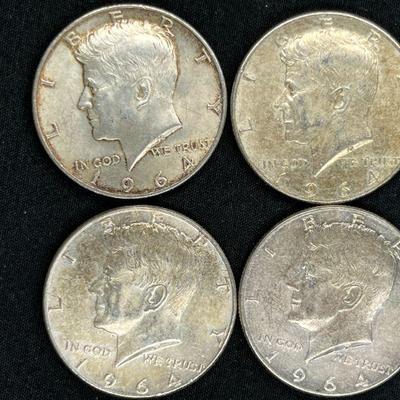 Four Kennedy Half Dollars