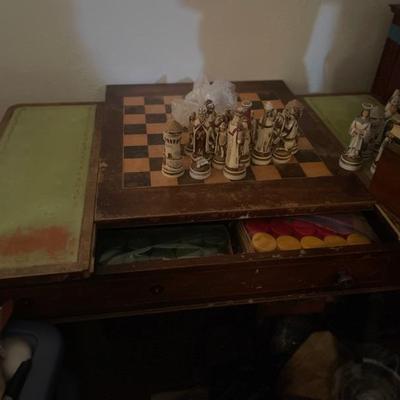 ANTIQUE CHESS TABLE & SETS...