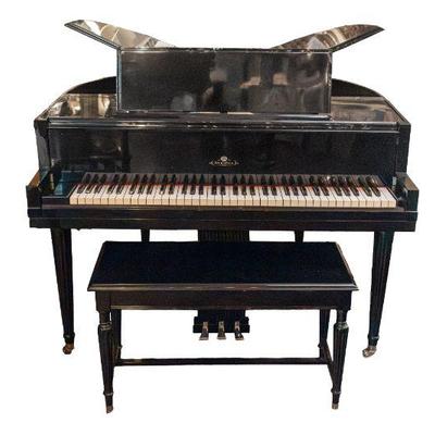 1 WURLITZER BUTTERFLY PIANO WITH BENCH
