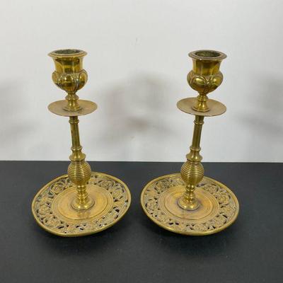 old Brass Candle Holders
