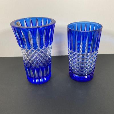 Sm Blue Glass Vases