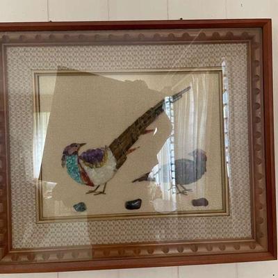 KVF044- 2d Framed And Matted Picture Of Birds 