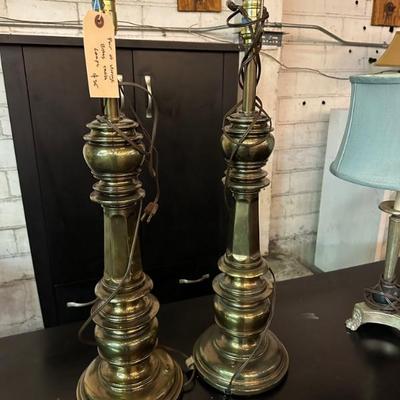 $35 pair of vintage brass table lamps