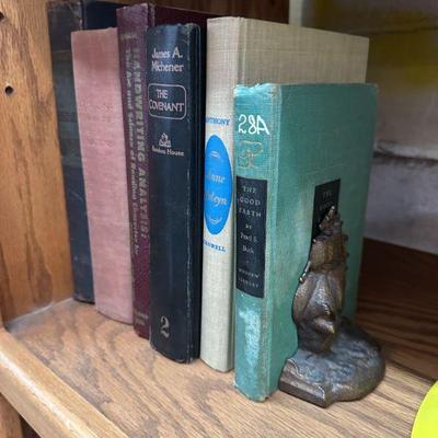 Books, $3 each unless otherwise marked. Pair of bookends $15.