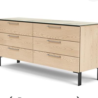 Sleek & Modern Kenwood Dresser from Room and Board in Ash Wood & Marbled Top
