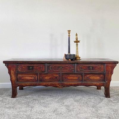 18th Century Chinese Coffer/ Altar with three drawers plus hidden area under the drawers