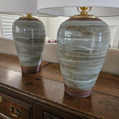 Set of Hand Made Ceramic lamps by Theo Helmstadter of Green River Pottery in Santa Fe