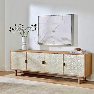 Ella Capiz Collection Washed Oak 80 Inch Media Console:  $1,999 Purchased May 2022