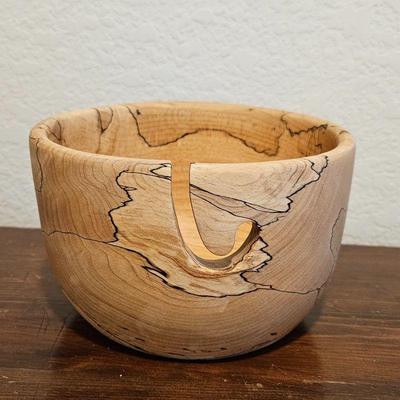 Bowl hand carved from Spalted Maple & signed