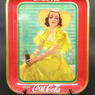 1938 Coca Cola Serving Tray (Girl in Yellow) - B