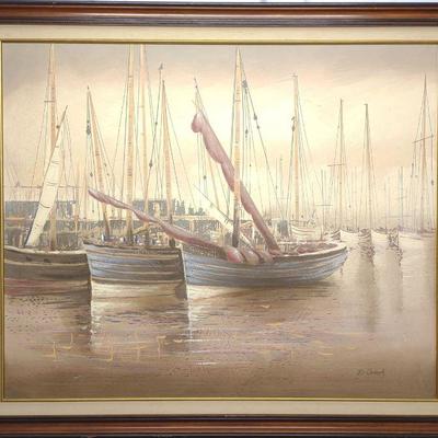 B. Joseph Moored Boat Painting