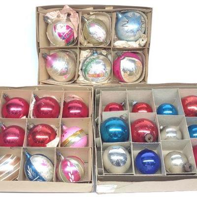 Vintage Glass Christmas Tree Ornaments