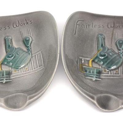 2 Pennsbury Pottery US Steel Ashtrays