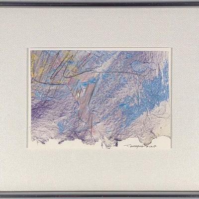 Abstract Artist Signed Mixed Media Painting