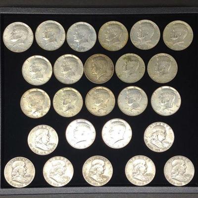 Franklin & Kennedy Half Dollar Coins