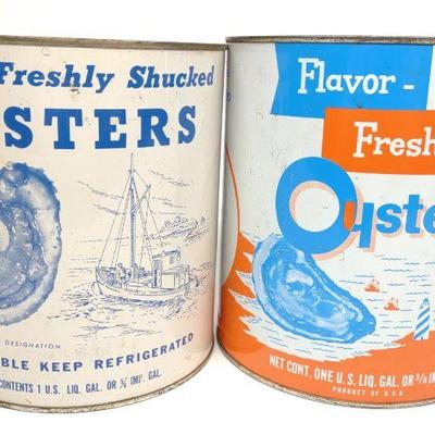 Two Oyster Tin Cans (Incl. Conrads Mollusk, VA)