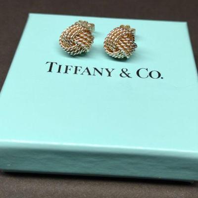 Tiffany & Co Sterling Silver Love Knot Earrings