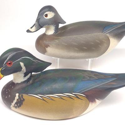 Dan Brown Wood Duck Drake & Hen Decoys