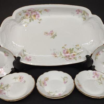 R. Delinieres Limoges Platter & Saucer Set