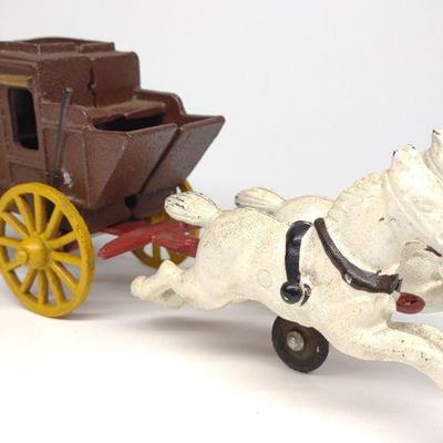 Vintage Iron Horse Drawn Stagecoach Toy