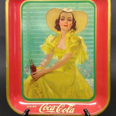 1938 Coca Cola Serving Tray (Girl in Yellow) - A
