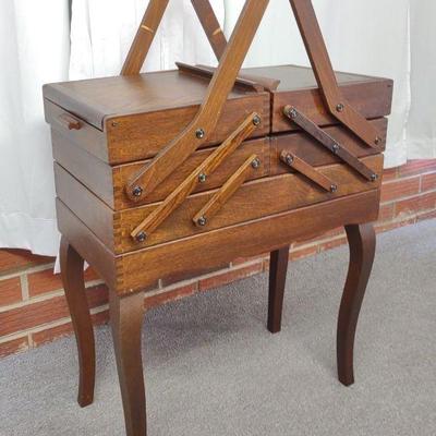 Mid Century Romanian Accordion Sewing Box