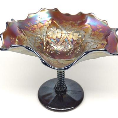 Northwood Blossomtime Amethyst Ruffled Compote