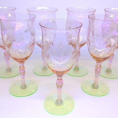7 Weston Glass Watermelon Pink Water Glasses