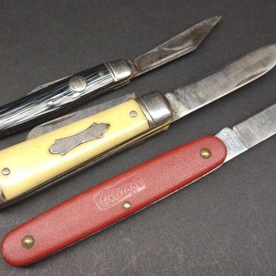 3 Vintage Folding Pocket Knives