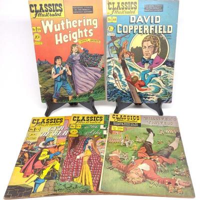 5 Classics Illustrated Comic Books